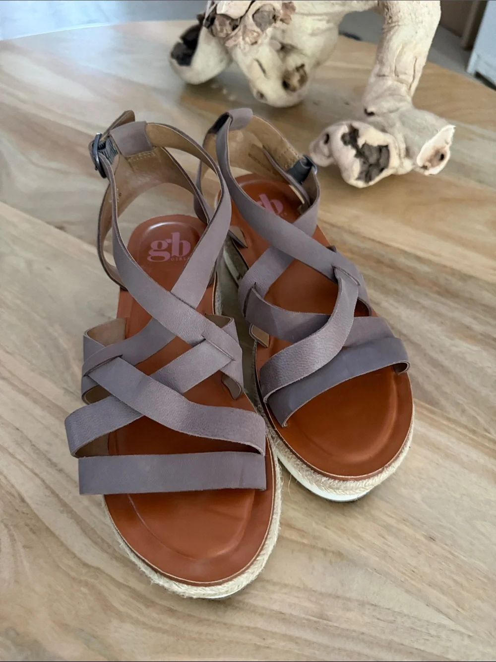 Giani Bini Taupe Platform Espadrille Sandals